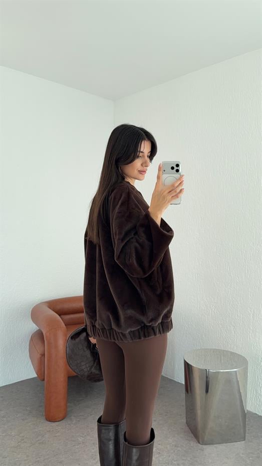 Kahverengi Premium Bomber Ceket