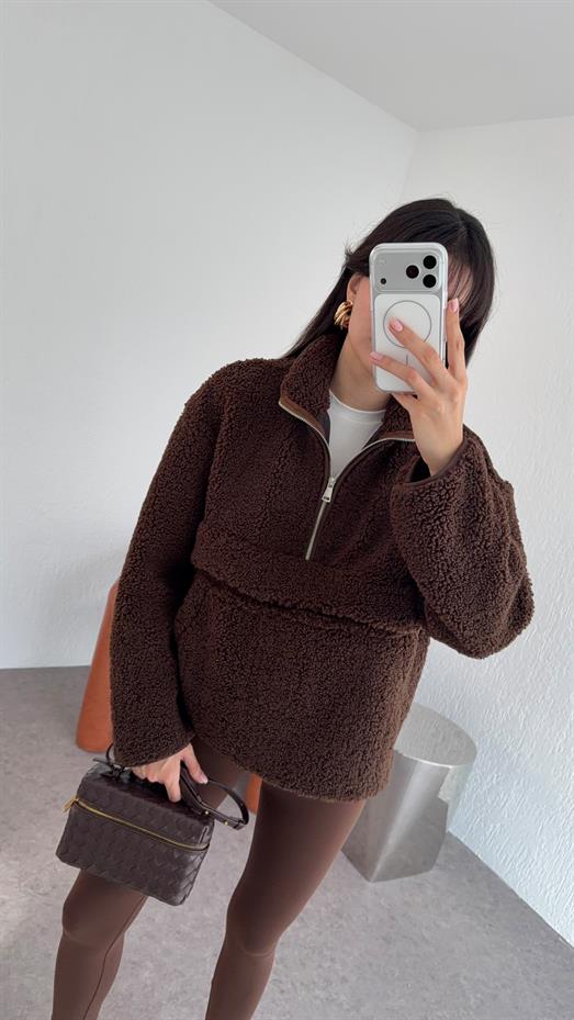 Kahverengi Teddy Sweat