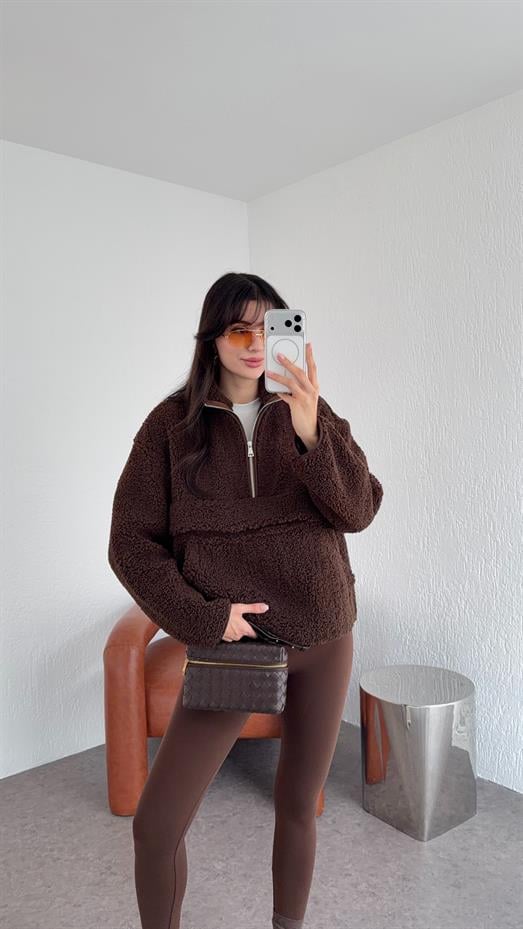 Kahverengi Teddy Sweat