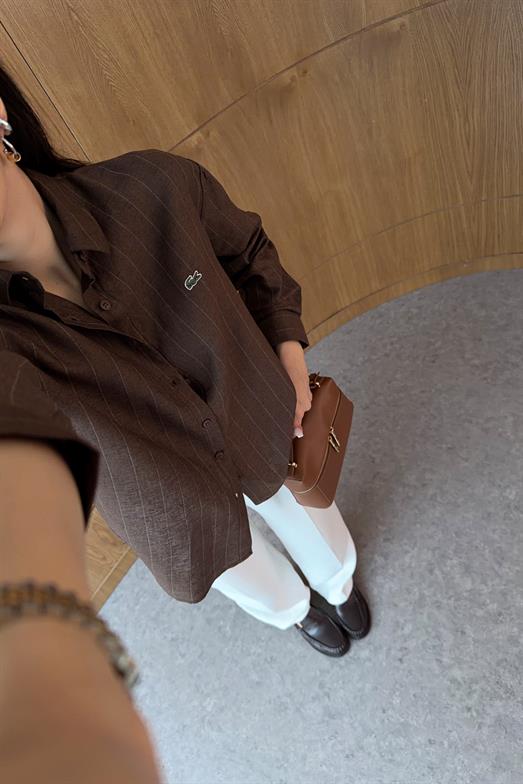 Kahverengi Tül Gömlek