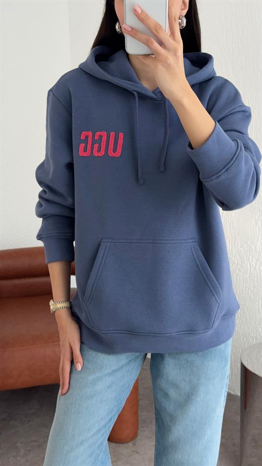 Kanguru Cepli Lacivert Sweat