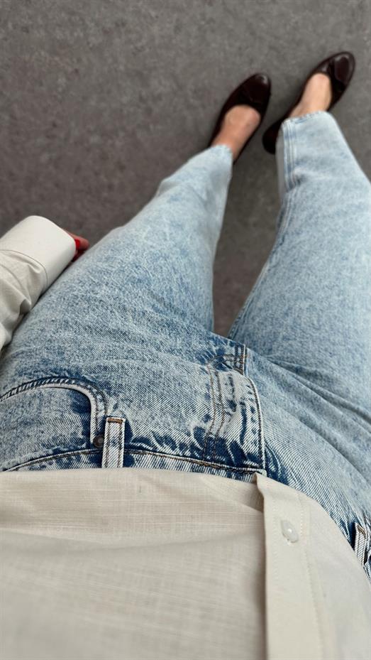 Kar Yıkamalı Momfit Jean