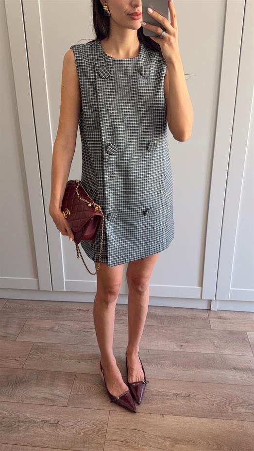 Kazayağı Yelek Elbise