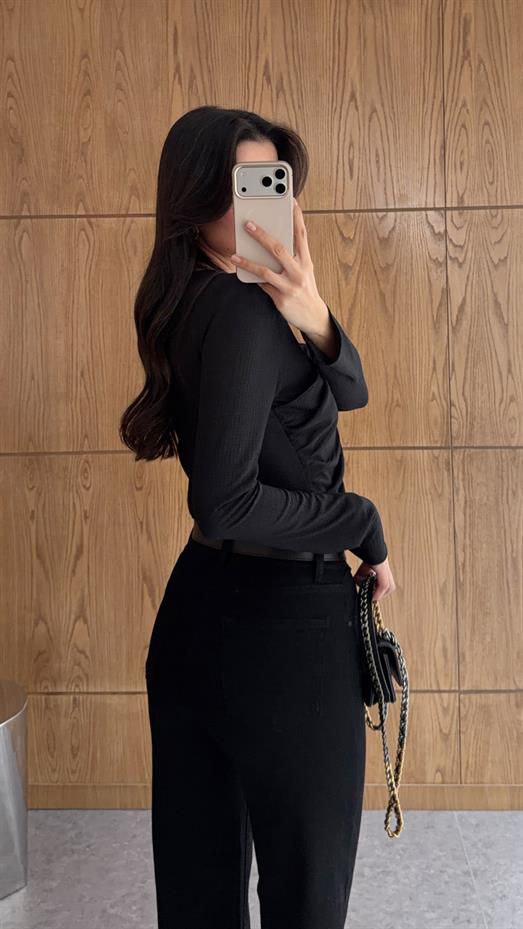 Kemerli Siyah Likralı Jean