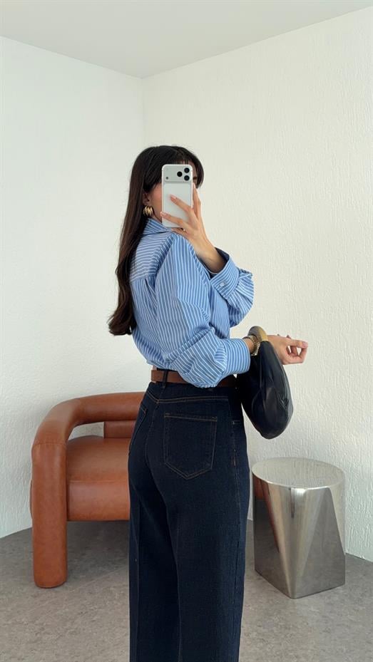 Kemerli Skatter Koyu Jean