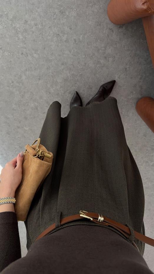 Kemerli Uzun Kahve Etek