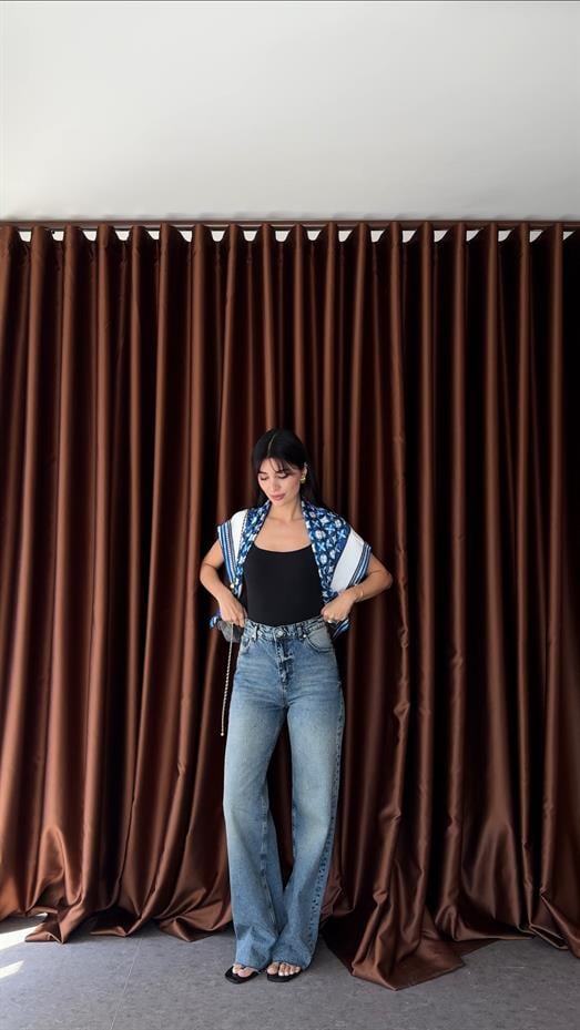 Kesik Paça Mavi Premium Jean