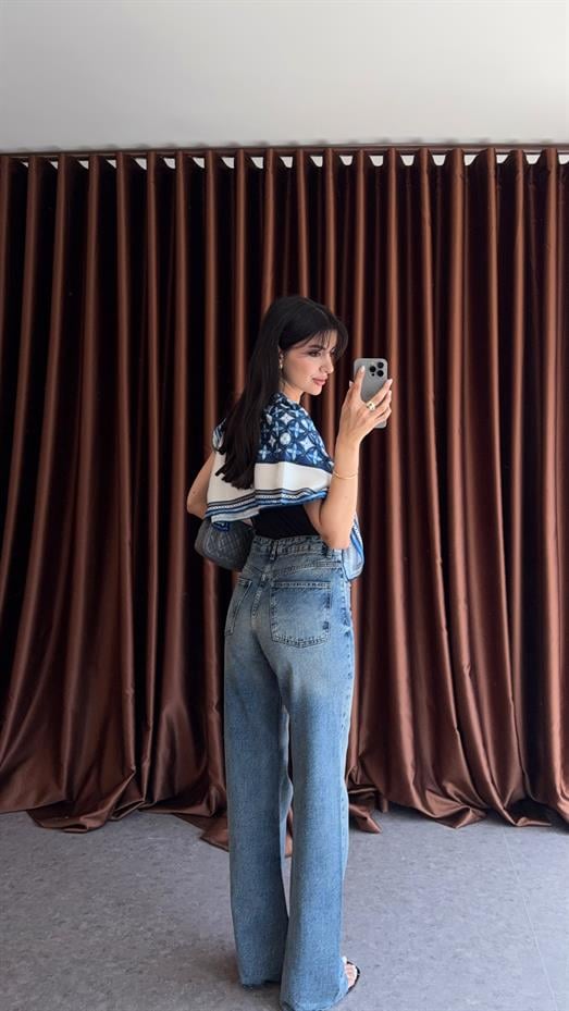 Kesik Paça Mavi Premium Jean