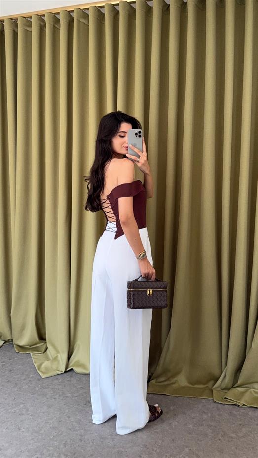 Keten Karışımlı Beyaz Pantolon