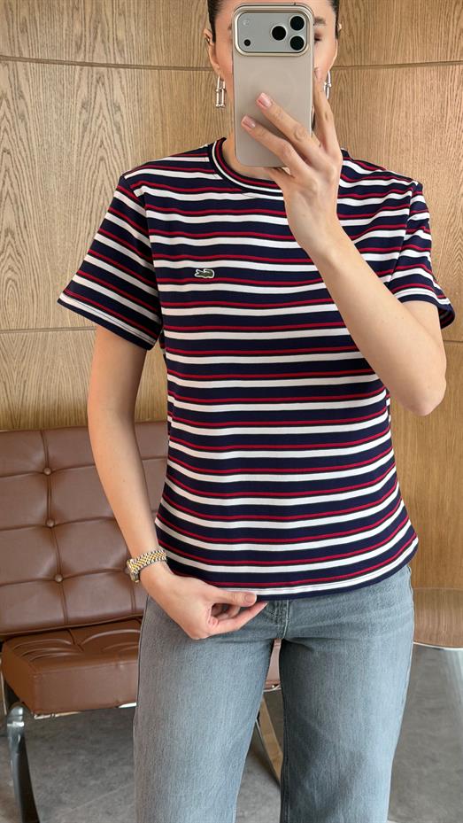 Kırmızı Çizgili Coste Tshirt