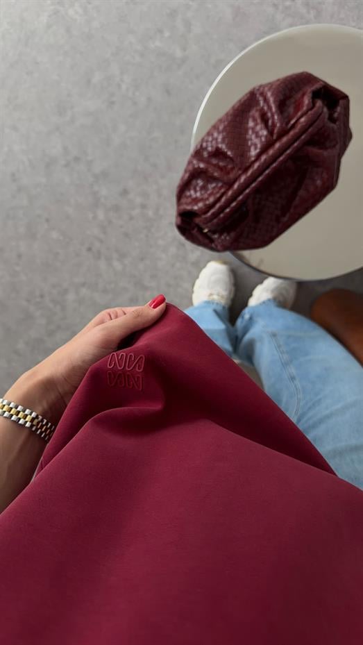 Kısa Kollu Modal Bordo Sweat