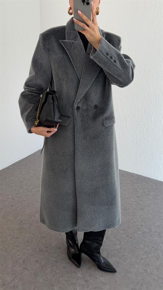 Kısa Sakallı Antrasit Kaban