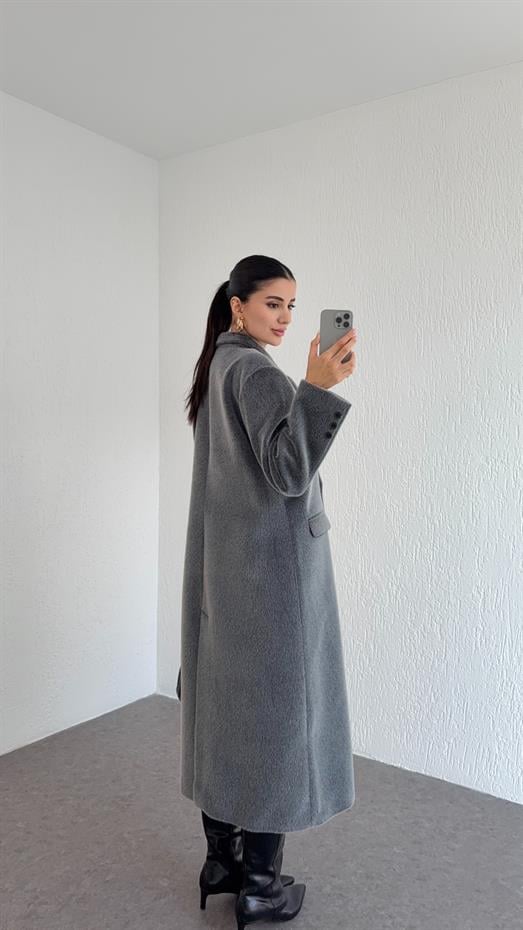 Kısa Sakallı Antrasit Kaban