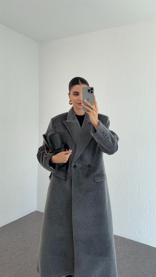 Kısa Sakallı Antrasit Kaban