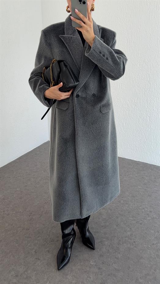 Kısa Sakallı Antrasit Kaban