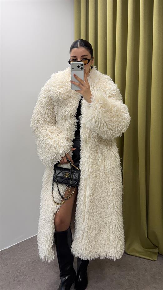 Kıvırcık Tüylü Maxi Kürk