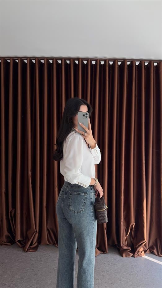 Koyu Kar Yıkamalı Flare Jean