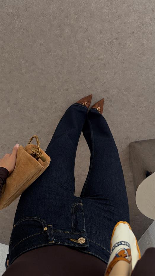 Koyu Lacivert İspanyol Jean