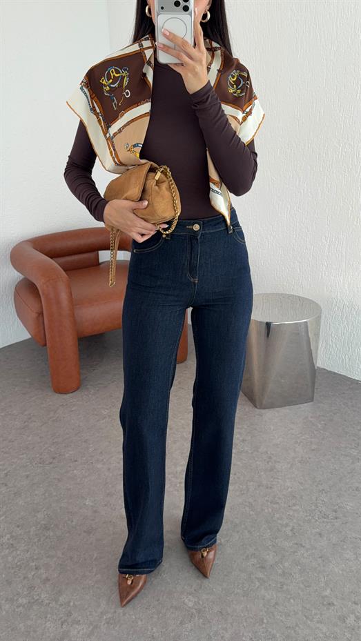 Koyu Lacivert İspanyol Jean