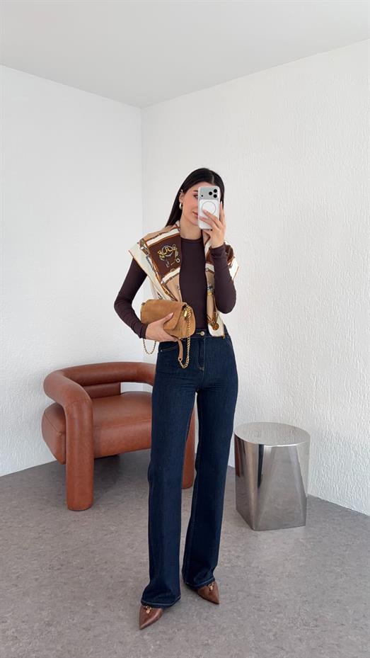 Koyu Lacivert İspanyol Jean