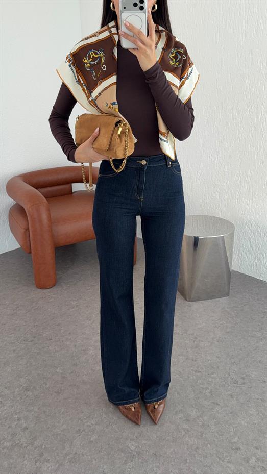 Koyu Lacivert İspanyol Jean