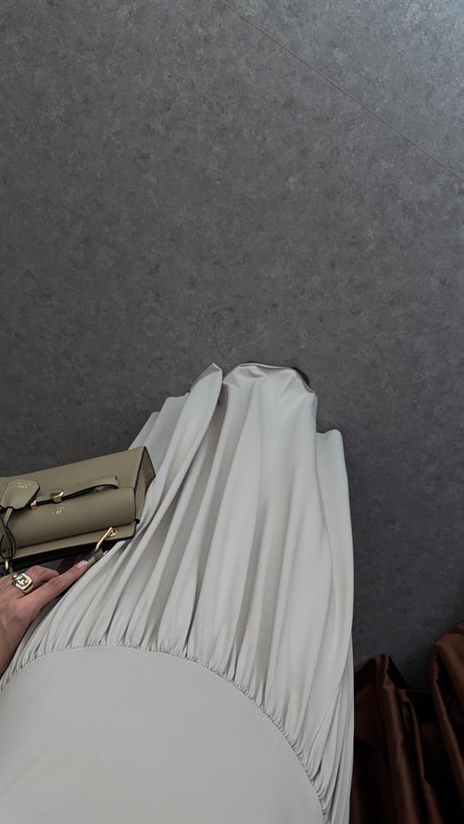 Krem Maxi Modal Elbise