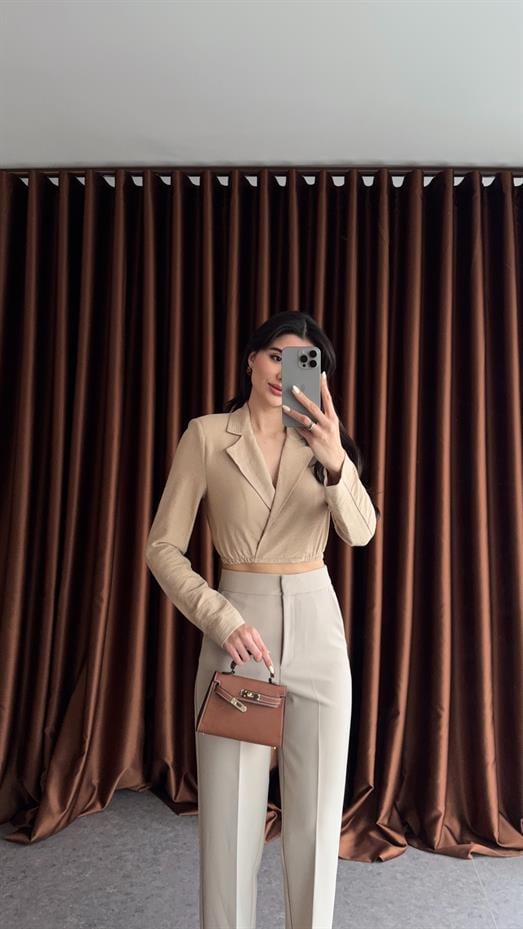 Kruvaze Sütlü Kahve Ceket