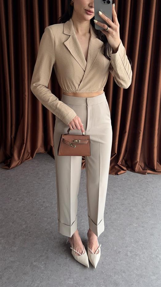 Kruvaze Sütlü Kahve Ceket