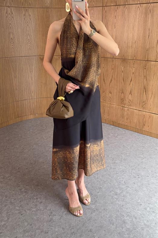 Kuşak Detaylı Tasarım Elbise