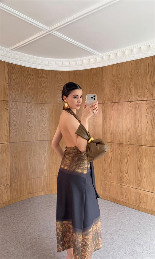 Kuşak Detaylı Tasarım Elbise