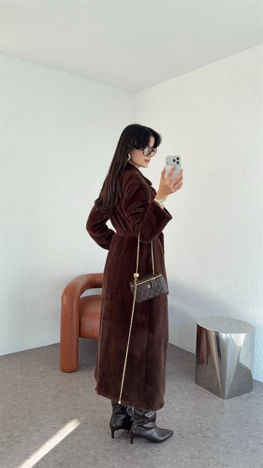 Kuşaklı Premium Acı Kahve Uzun Kürk