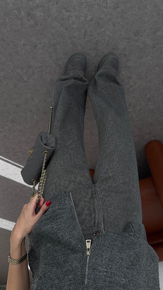 Leopar Desenli Gri Jean