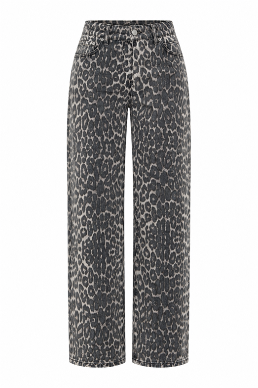 Leopar Desenli Mom Jean