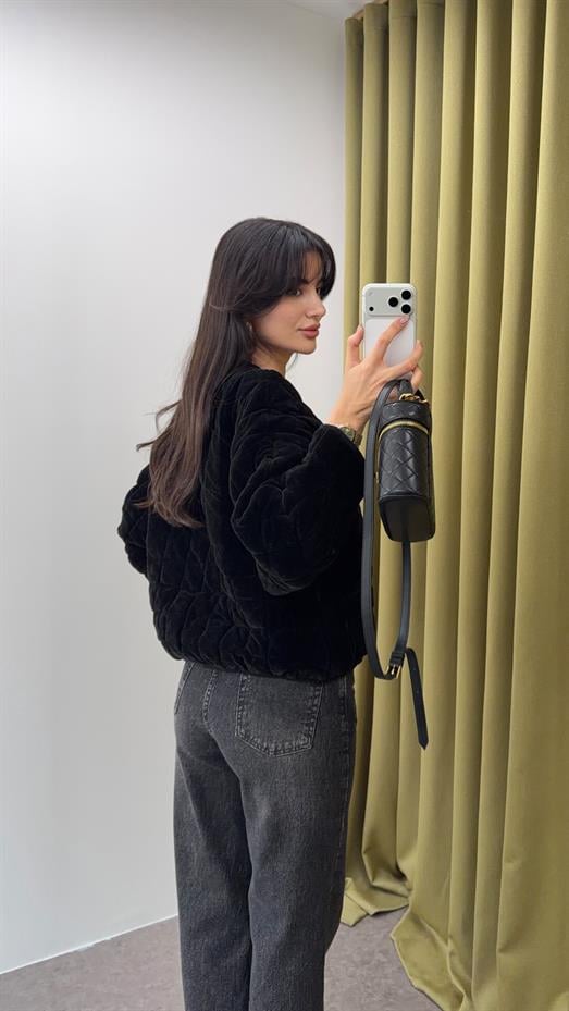 Likralı Kadife Ceket