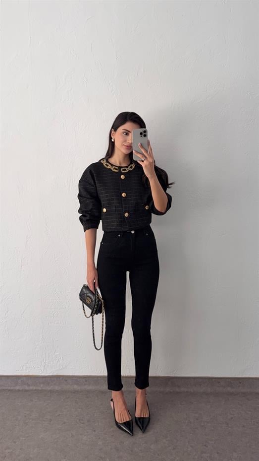 Likralı Siyah Skinny Dilvin Jean