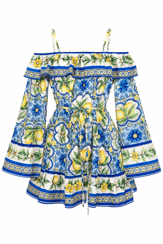 Madonna Yaka Limon Mini Elbise