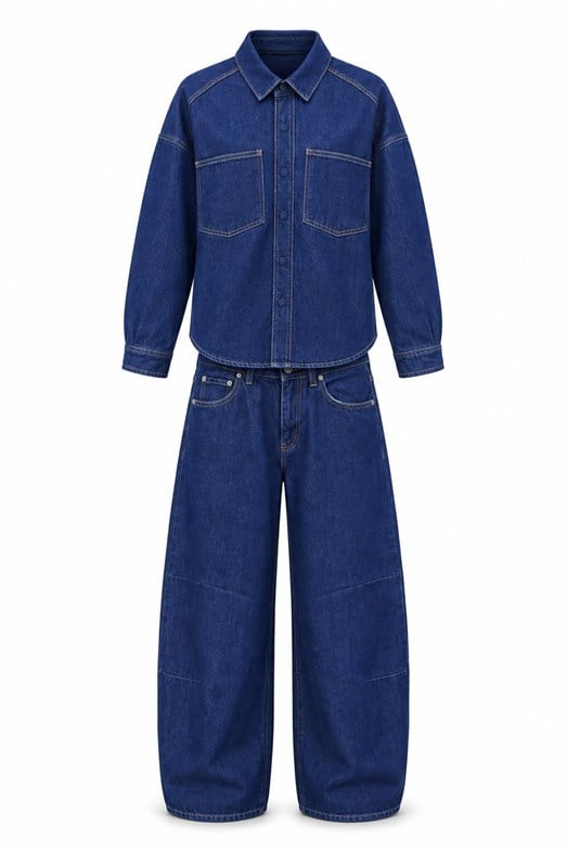 Mavi Denim Ceket-Balon Pantolon Takım