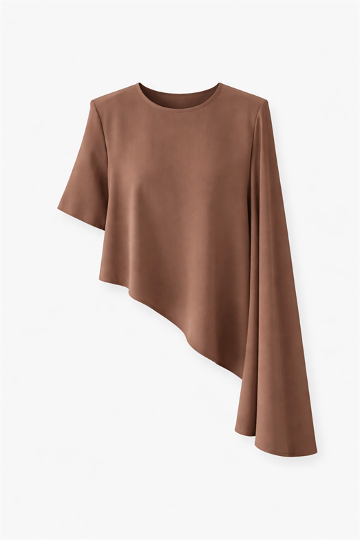 Modal Pelerinli Kahve Bluz