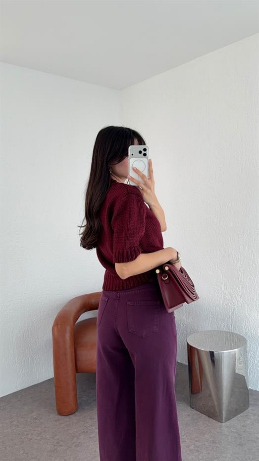 Mürdüm Denim Palazzo