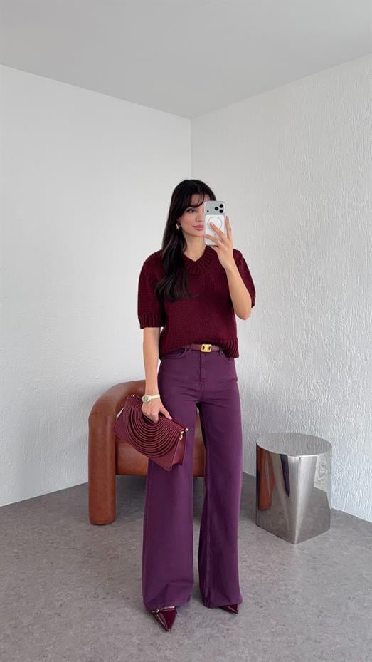 Mürdüm Denim Palazzo