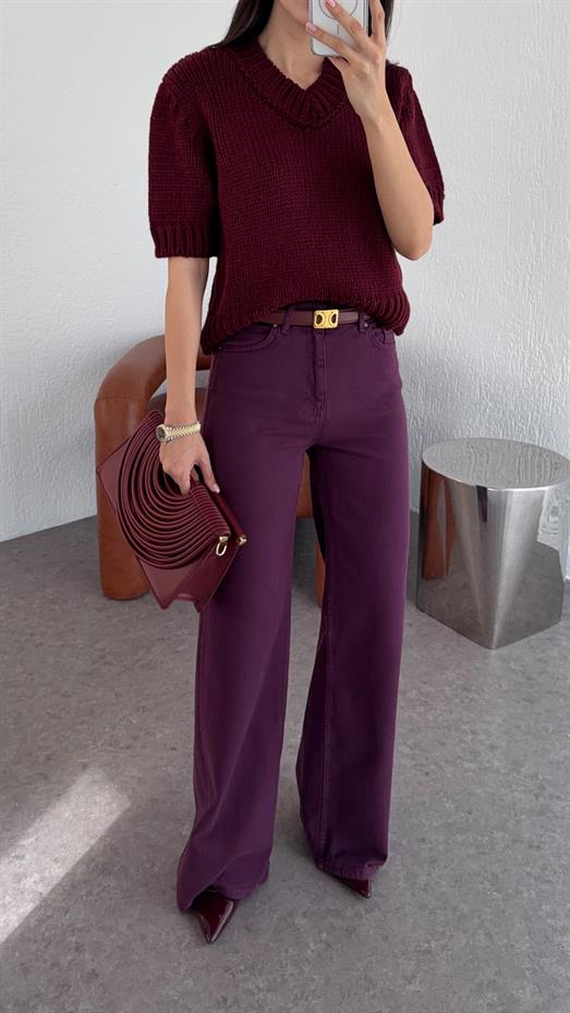 Mürdüm Denim Palazzo