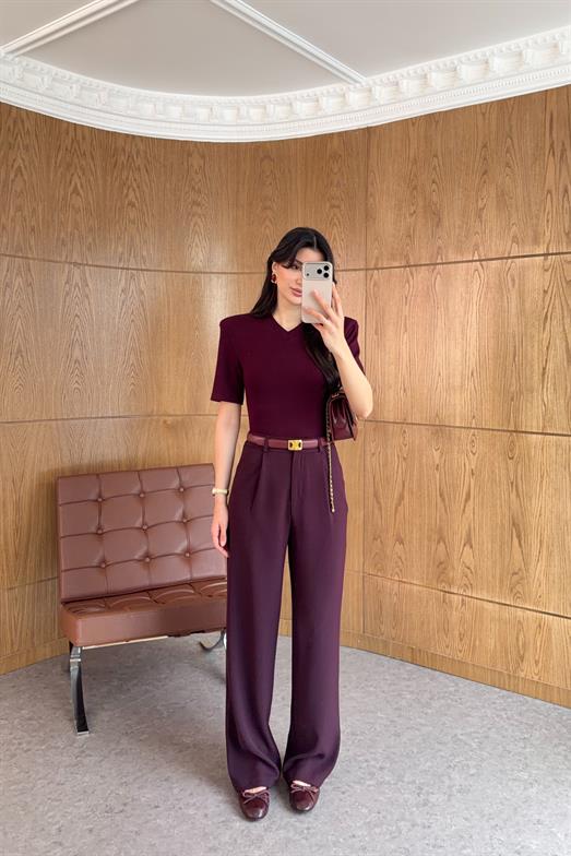 Mürdüm Palazzo Pantolon