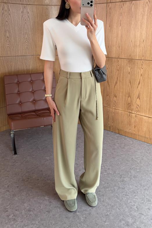 Olive Sand Palazzo Pantolon