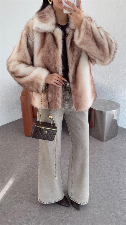 Ombre Geçişli Kahve Kürk