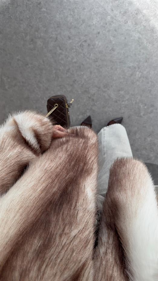 Ombre Geçişli Kahve Kürk