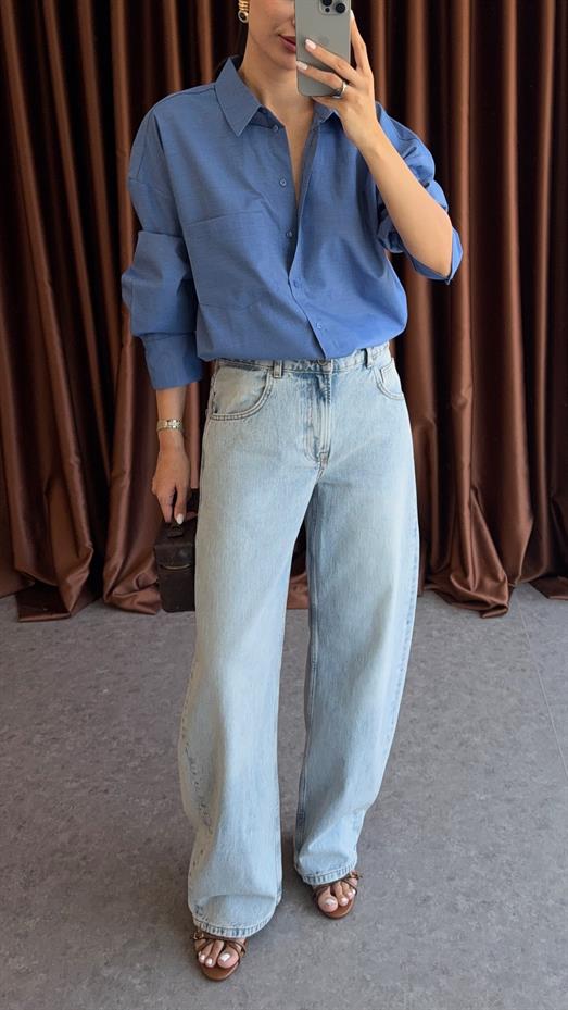 Oversize Açık Jean