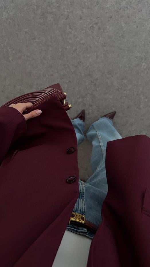 Oversize Bordo Blazer