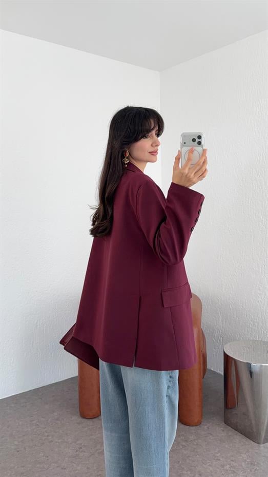 Oversize Bordo Blazer