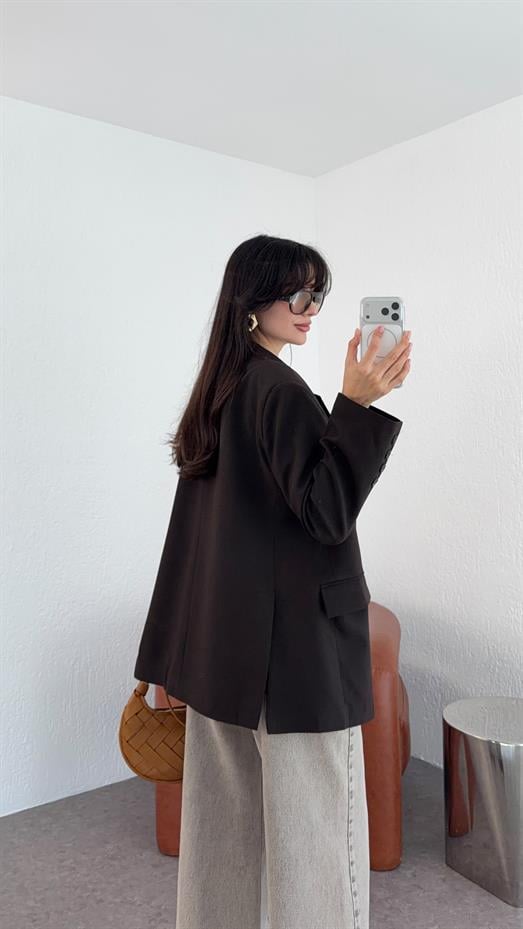 Oversize Kahverengi Blazer