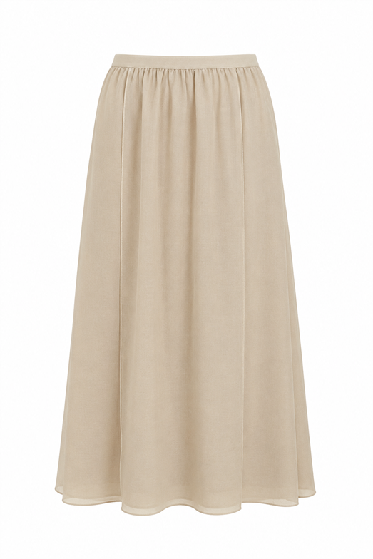 Parçalı Bej Etek